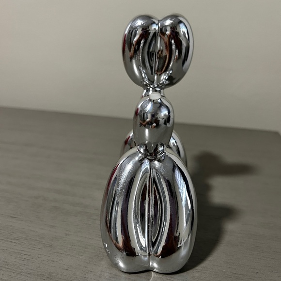 GP Edition Silver Metallic Balloon Dog Figurine Art Statue 4" H - Picture 3 of 7
